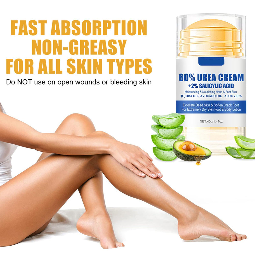 Grospe 60% Urea Foot Cream applied on feet to relieve dryness and rough patches