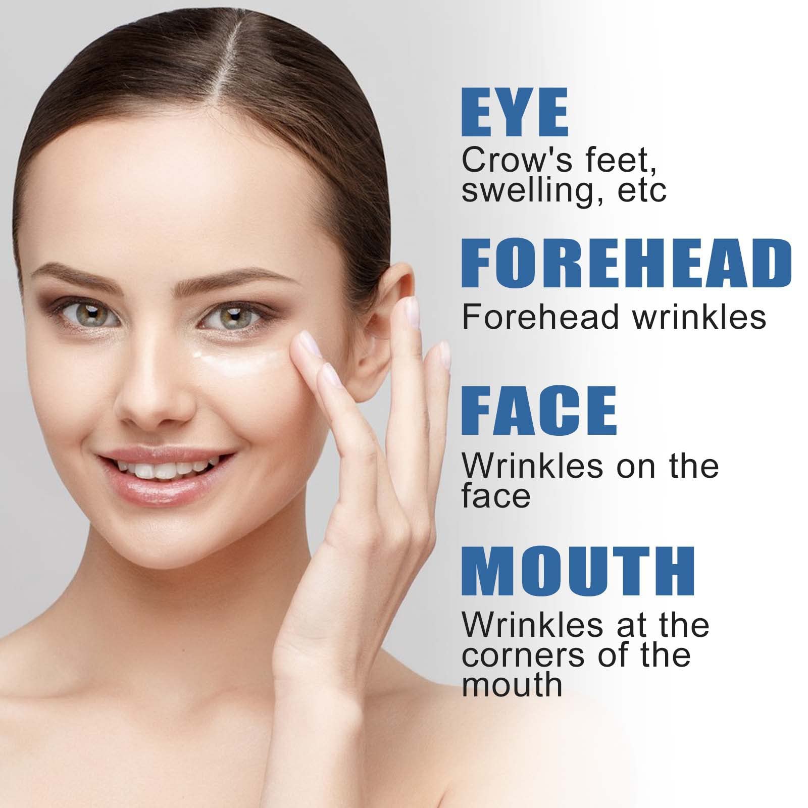Grospe cream applied around eyes to reduce puffiness and fine lines