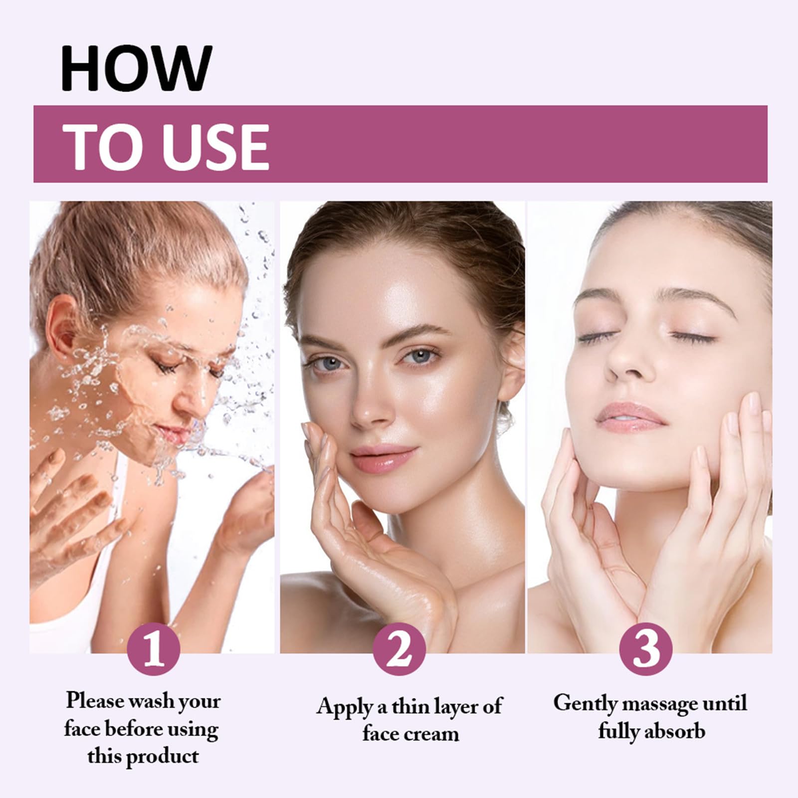 Grospe firming effect close-up on cheek demonstrates lifting feel.