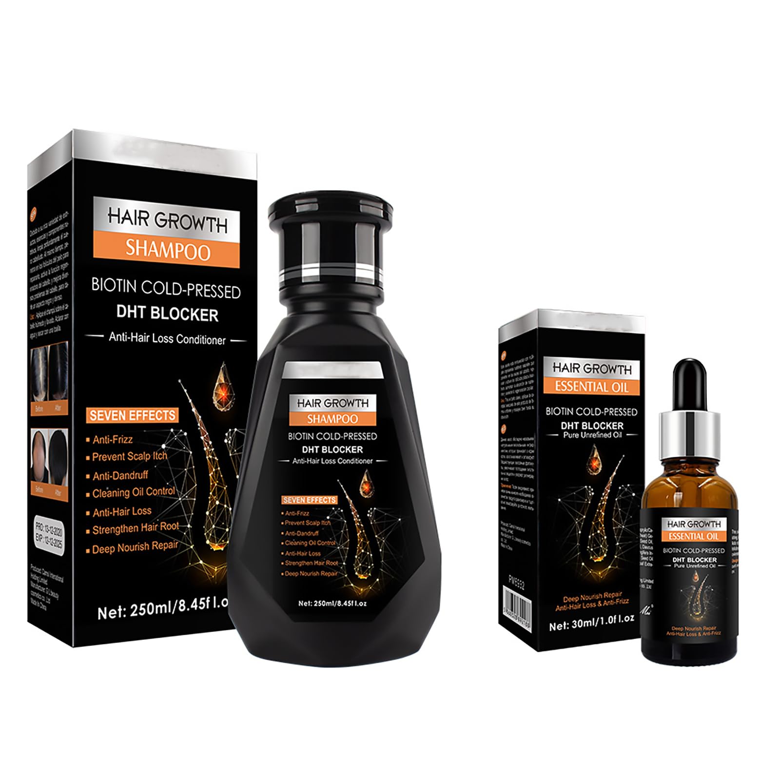Grospe Hair Growth Shampoo bottle on shelf promotes scalp nourishment and stronger roots