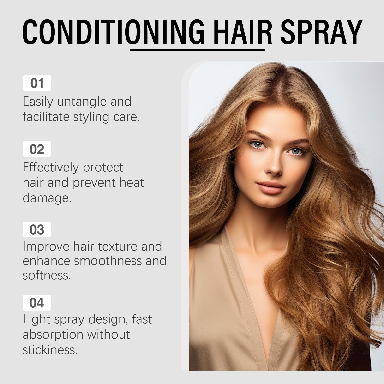 Grospe heat-protection-on-hair illustration suggests protection during heat styling.
