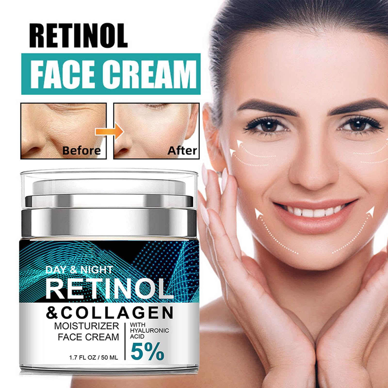Grospe Hyaluronic Acid 5% cream close-up texture for hydrated, plump skin.
