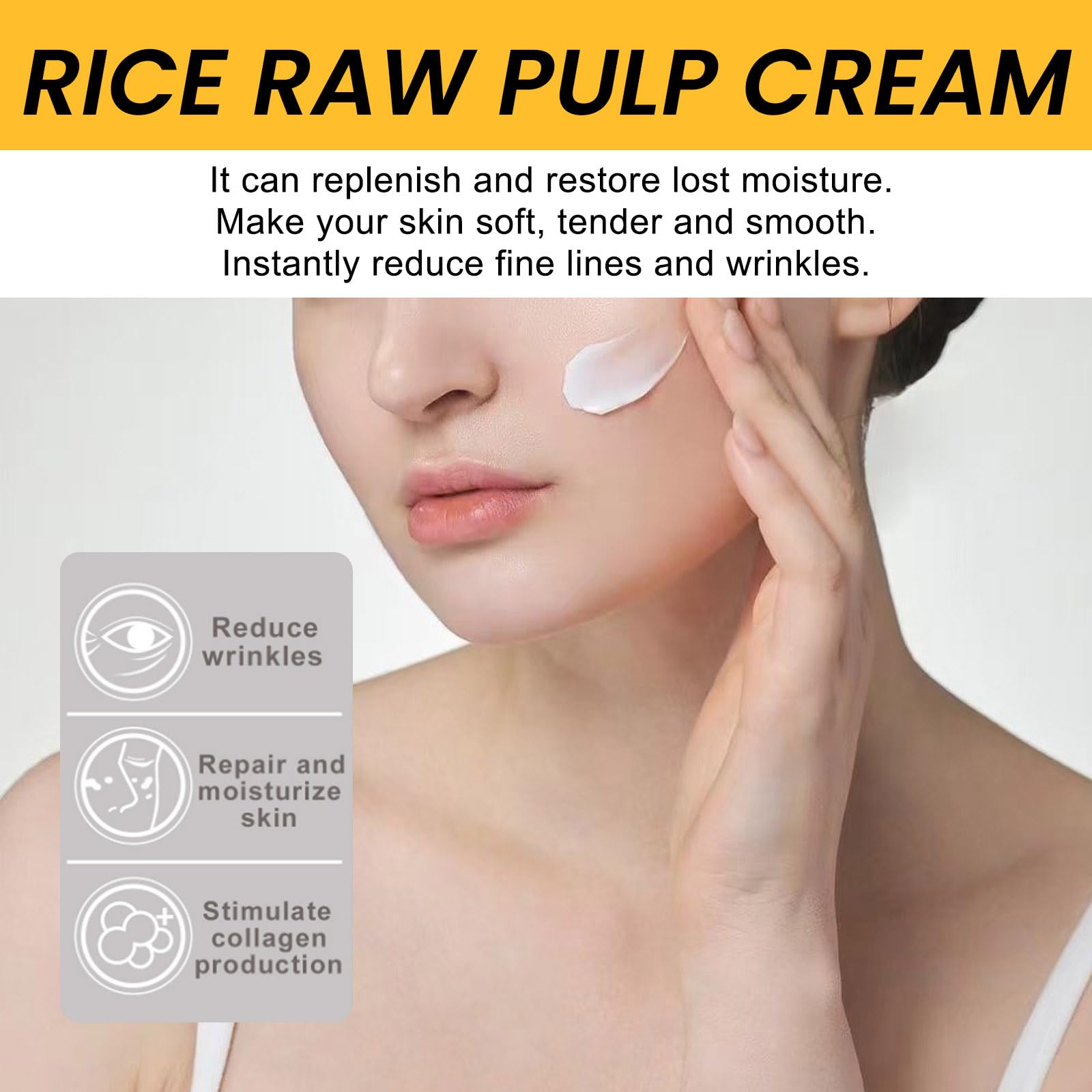 Grospe rice extract ingredients highlight nourishing components for skin softness.