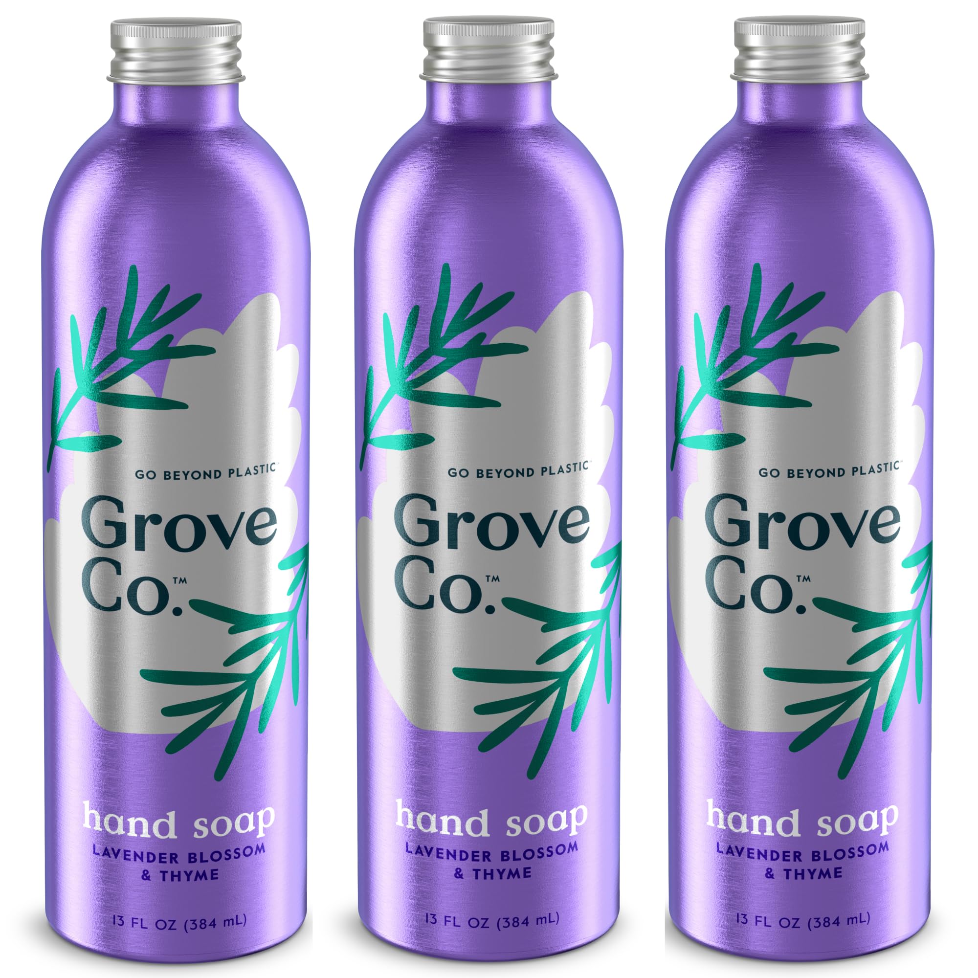 Grove Co hydrating gel hand soap refills pour into reusable bottle for waste reduction