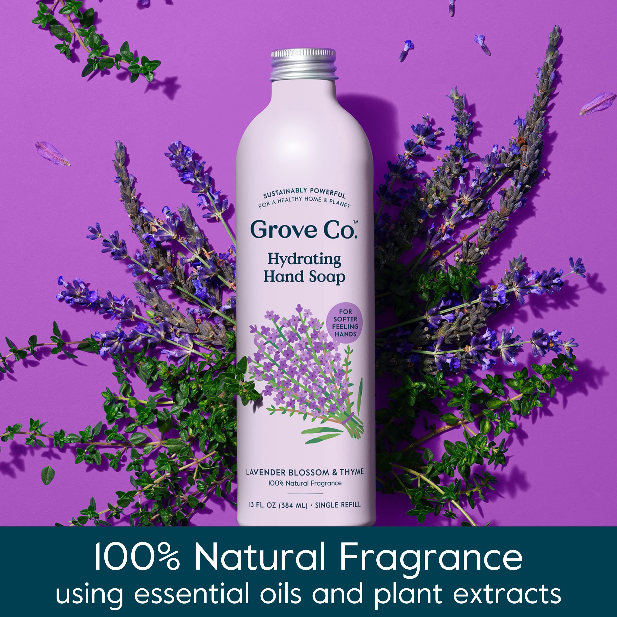 Grove Co refill set pours into reusable bottle for easy routine