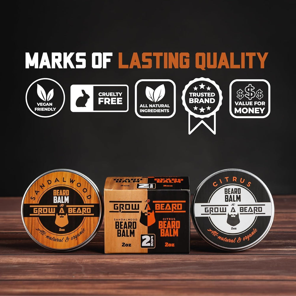 Applying Grow Alpha Beard Balm to the palm ensures even distribution for styling.