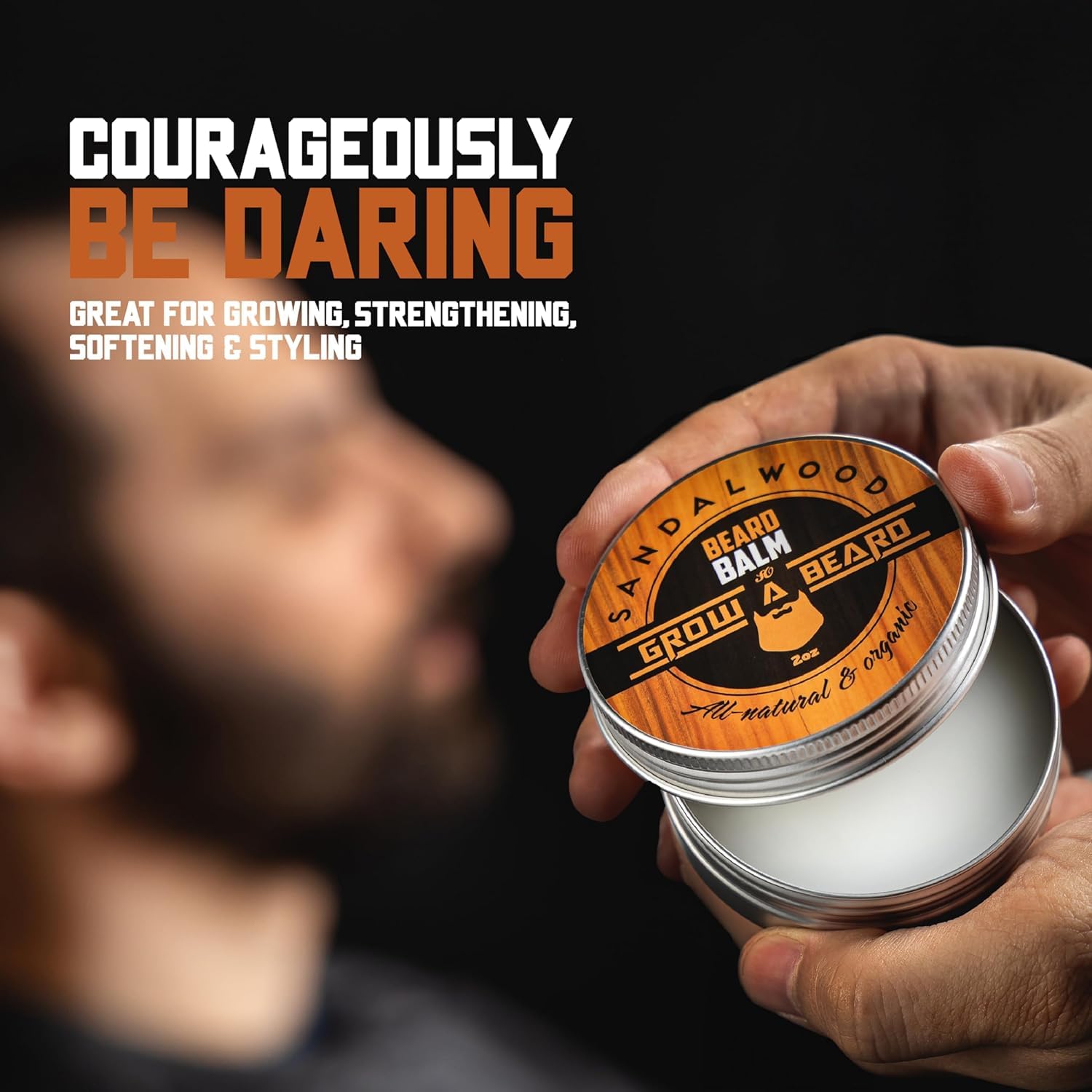 Natural ingredients like shea and jojoba nourish Grow Alpha Beard Balm.