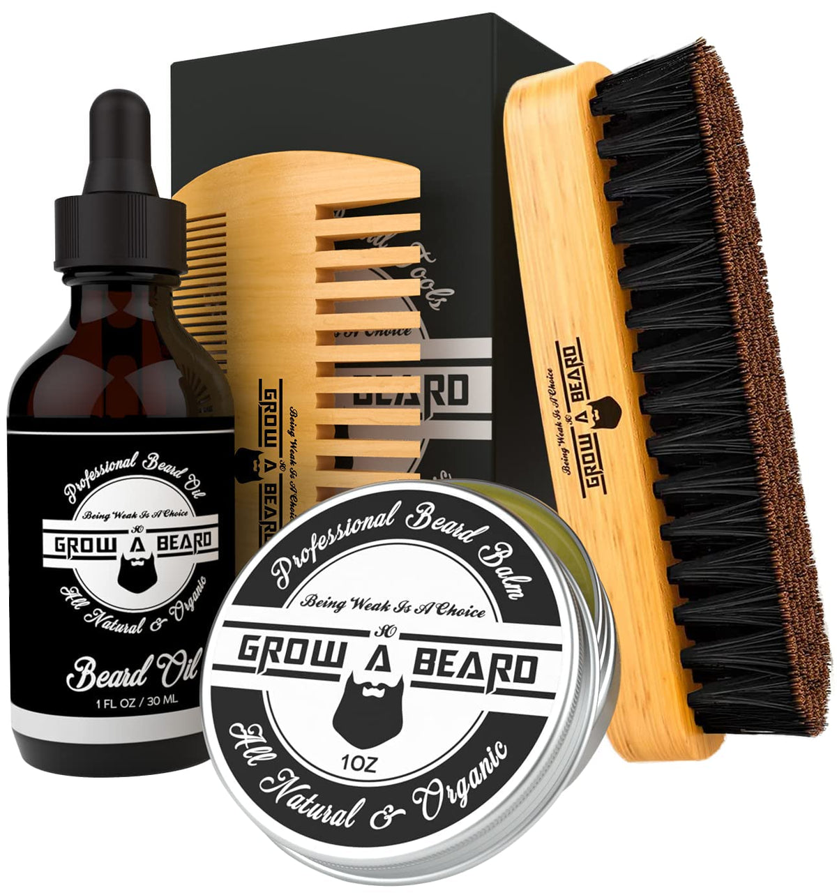 Grow Alpha Beard boar bristle brush for even oil distribution and a polished look.