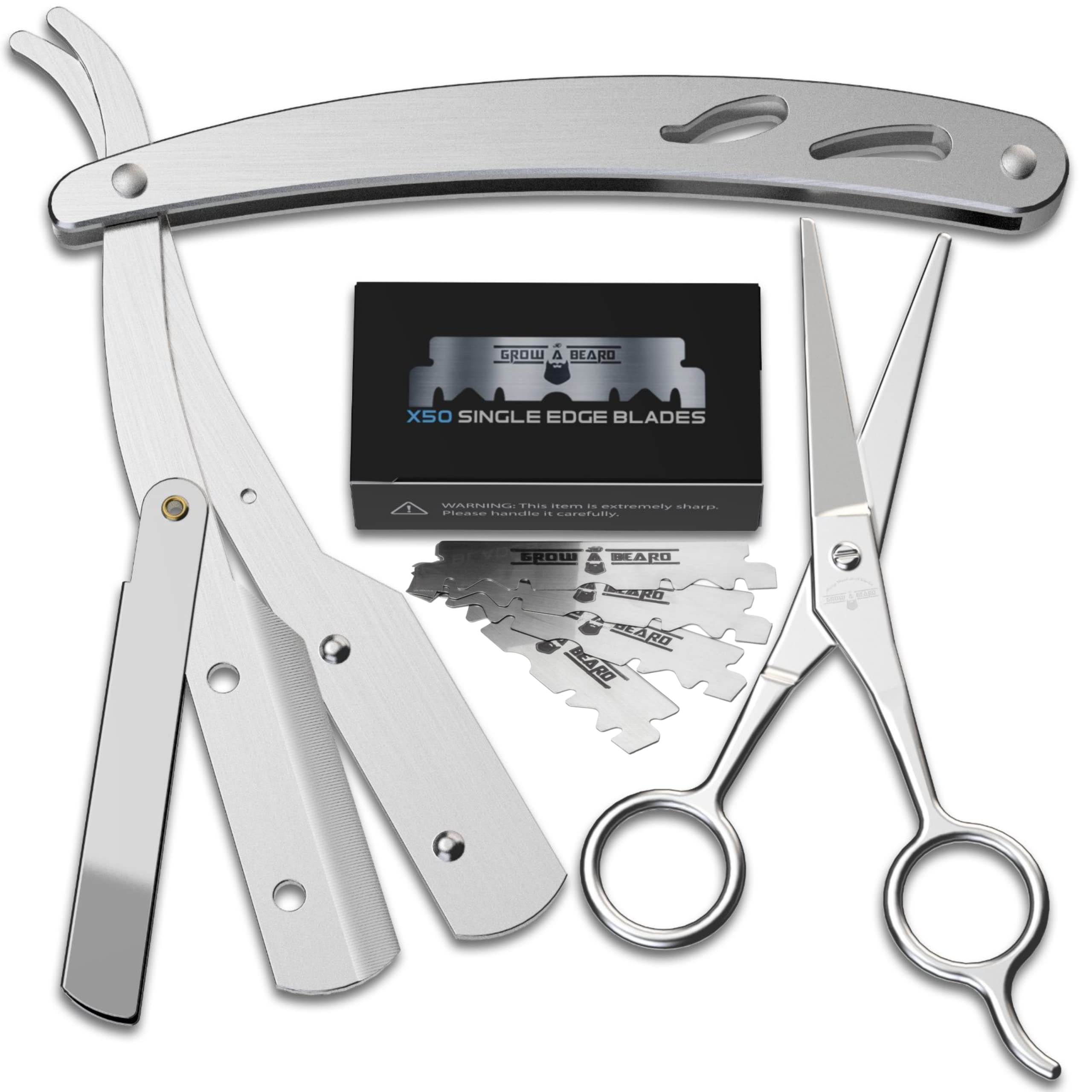Grow Alpha Beard razor with ergonomic grip enhances control during shaving