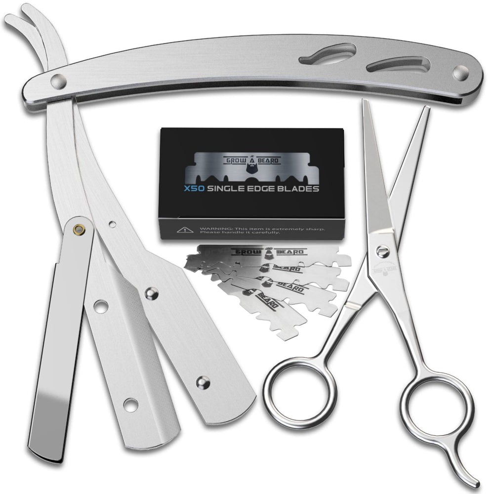 Grow Alpha Beard razor with ergonomic grip enhances control during shaving