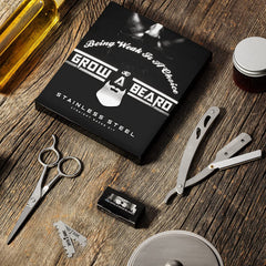 Grow Alpha Beard scissors included for precise beard and mustache trimming