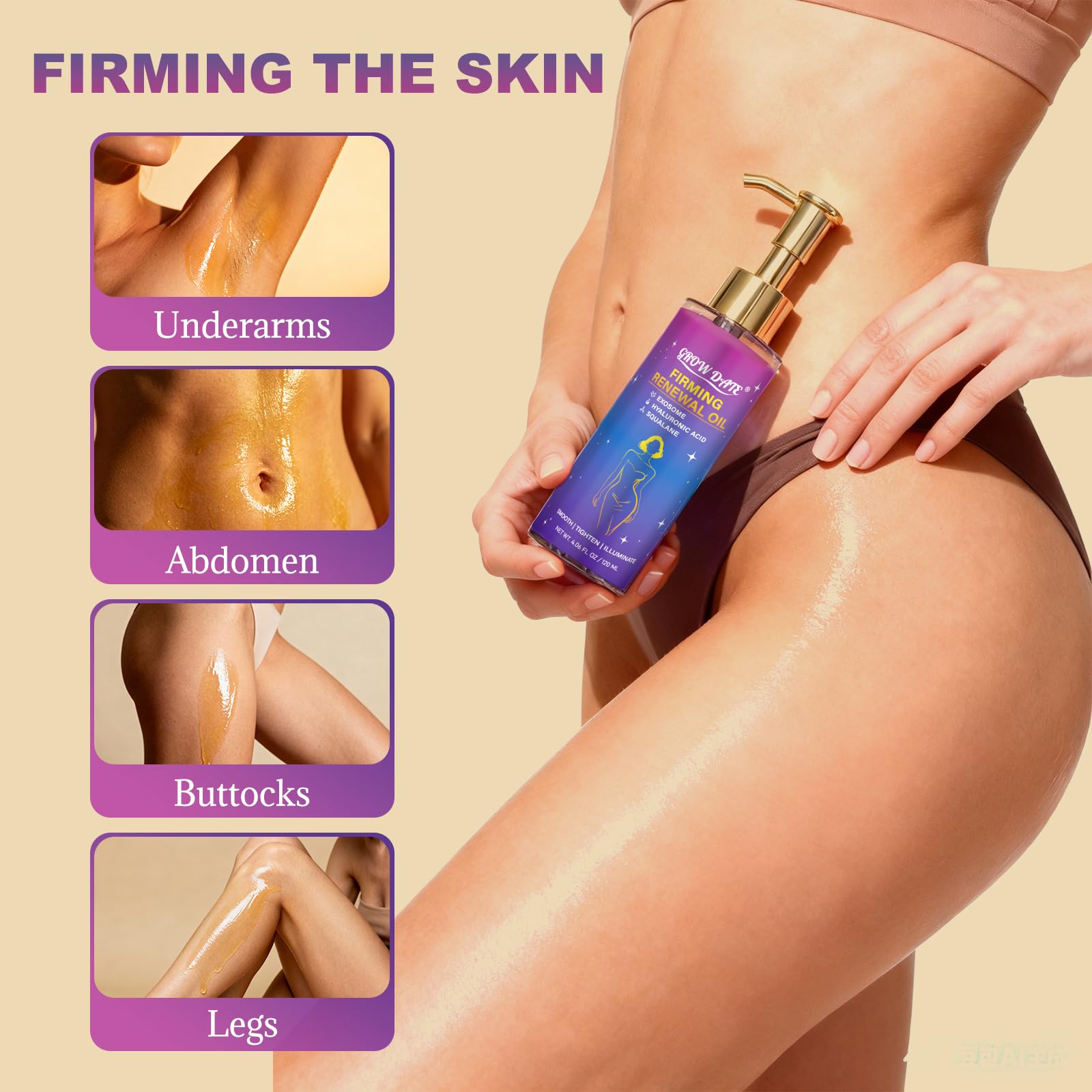 GROW DATE Hyaluronic acid glow on skin after application