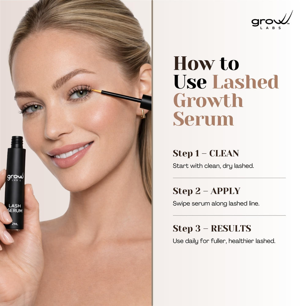 Grow Labs vegan, hormone-free serum supports defined, flexible lashes