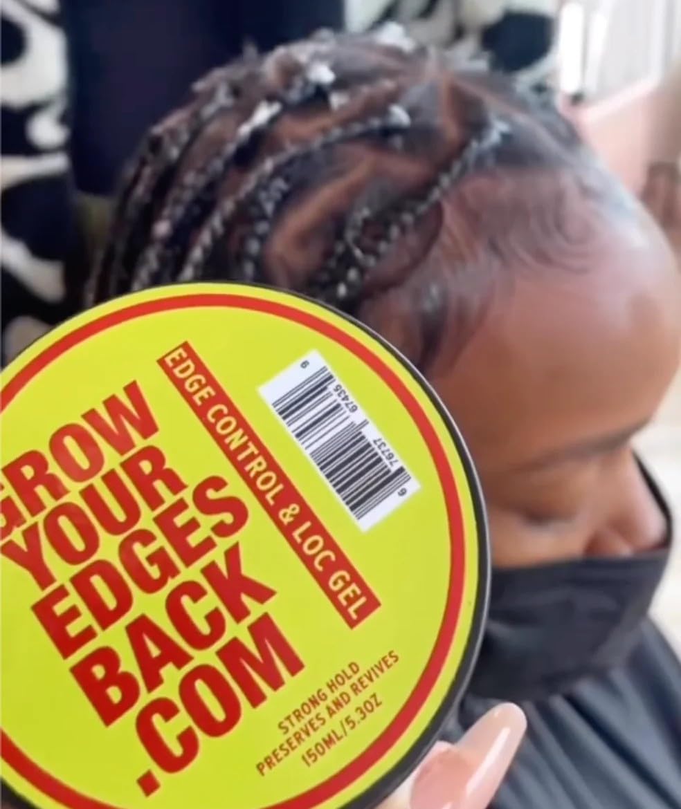 Grow Your Edges Back sleek hairline finish for natural hair and locs.