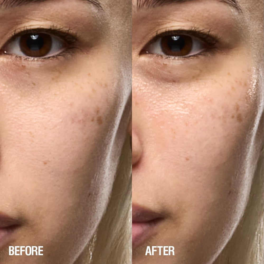 Hands massaging serum into cheeks for smooth, radiant skin.