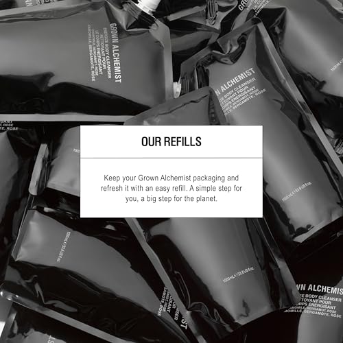 Grown Alchemist Energize Body Cleanser in a shower setting for daily ritual.