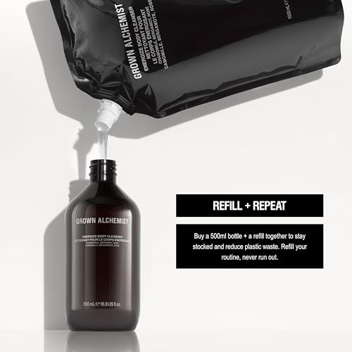 Grown Alchemist Energize ingredients: chamomile, bergamot and rosewood for spa-like care.