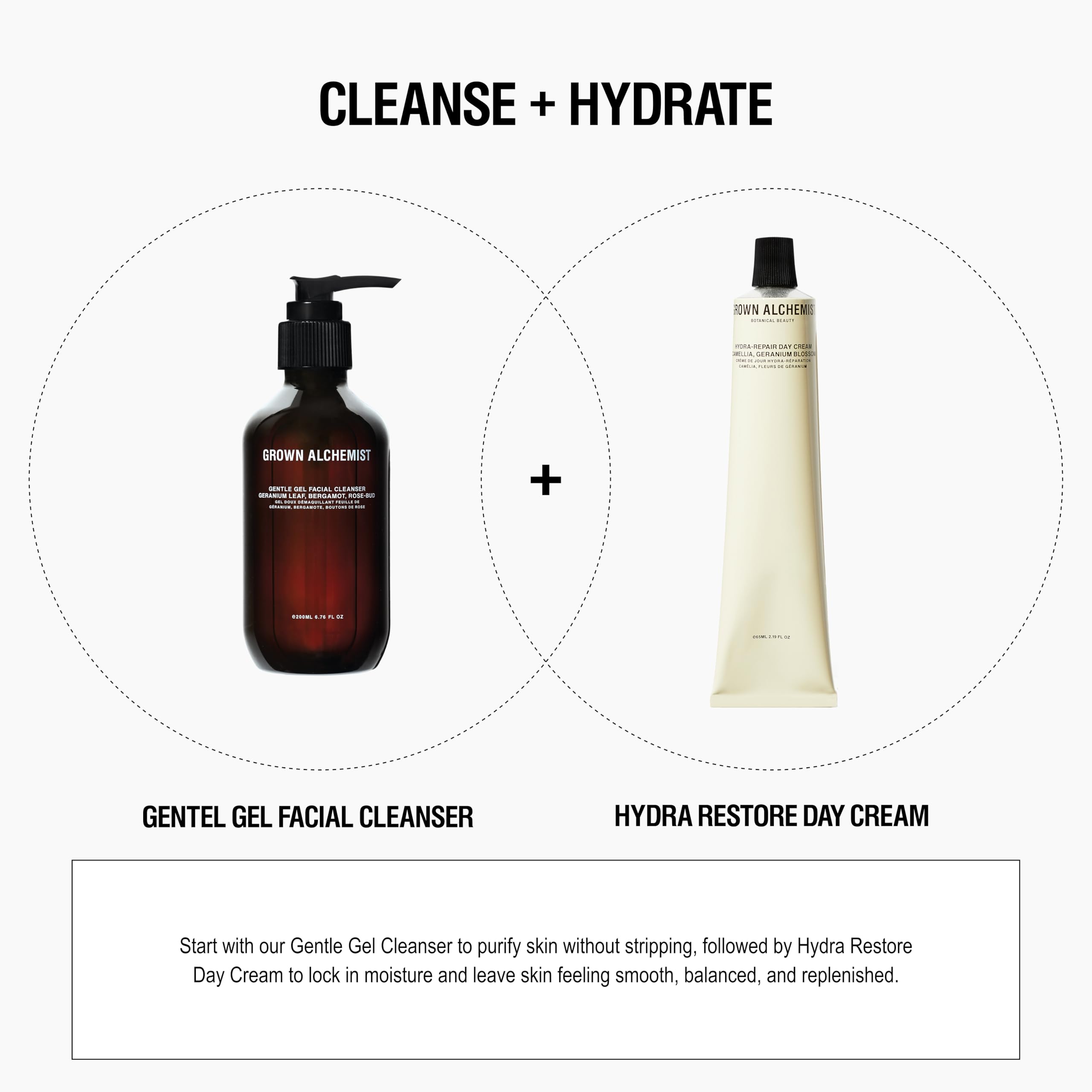Applying the Gentle Gel Cleanser creates a calm cleansing routine.