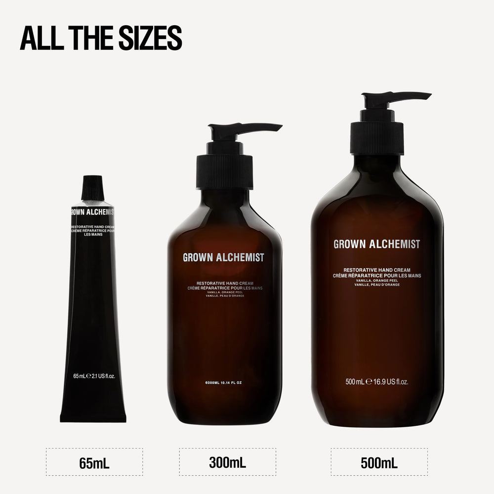 Grown Alchemist hand care routine with restorative cream