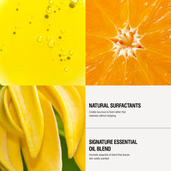 Grown Alchemist Hand Wash label close up highlights a plant based, skin friendly formula