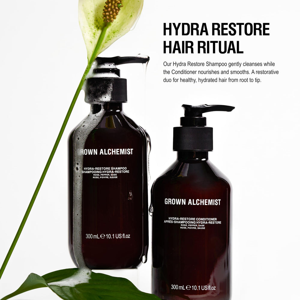 Gel texture shown on hair strands for a light, non-strip cleansing