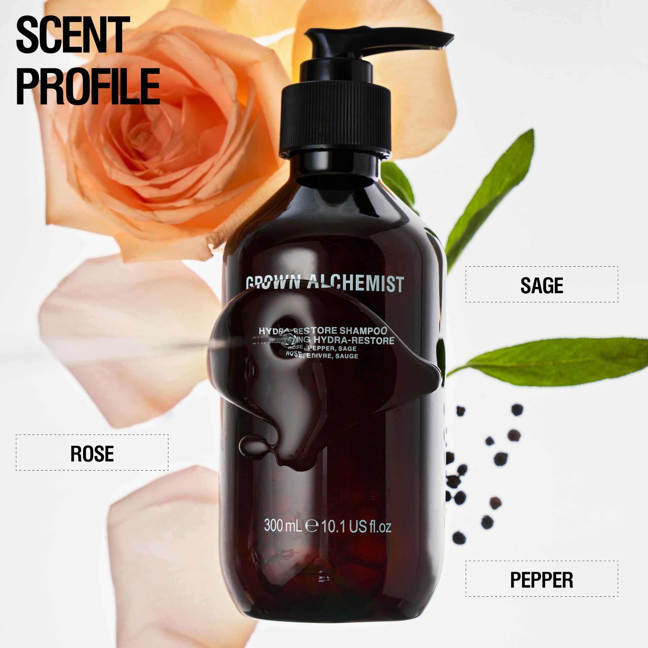 Close-up of creamy lather from Hydra-Restore shampoo for lightweight cleansing