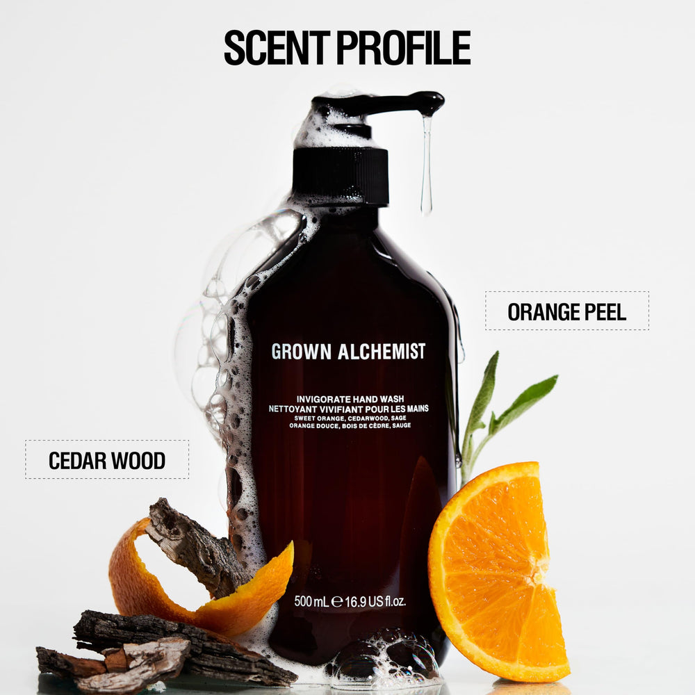 Grown Alchemist Invigorate bottle pump for easy everyday hand washing.