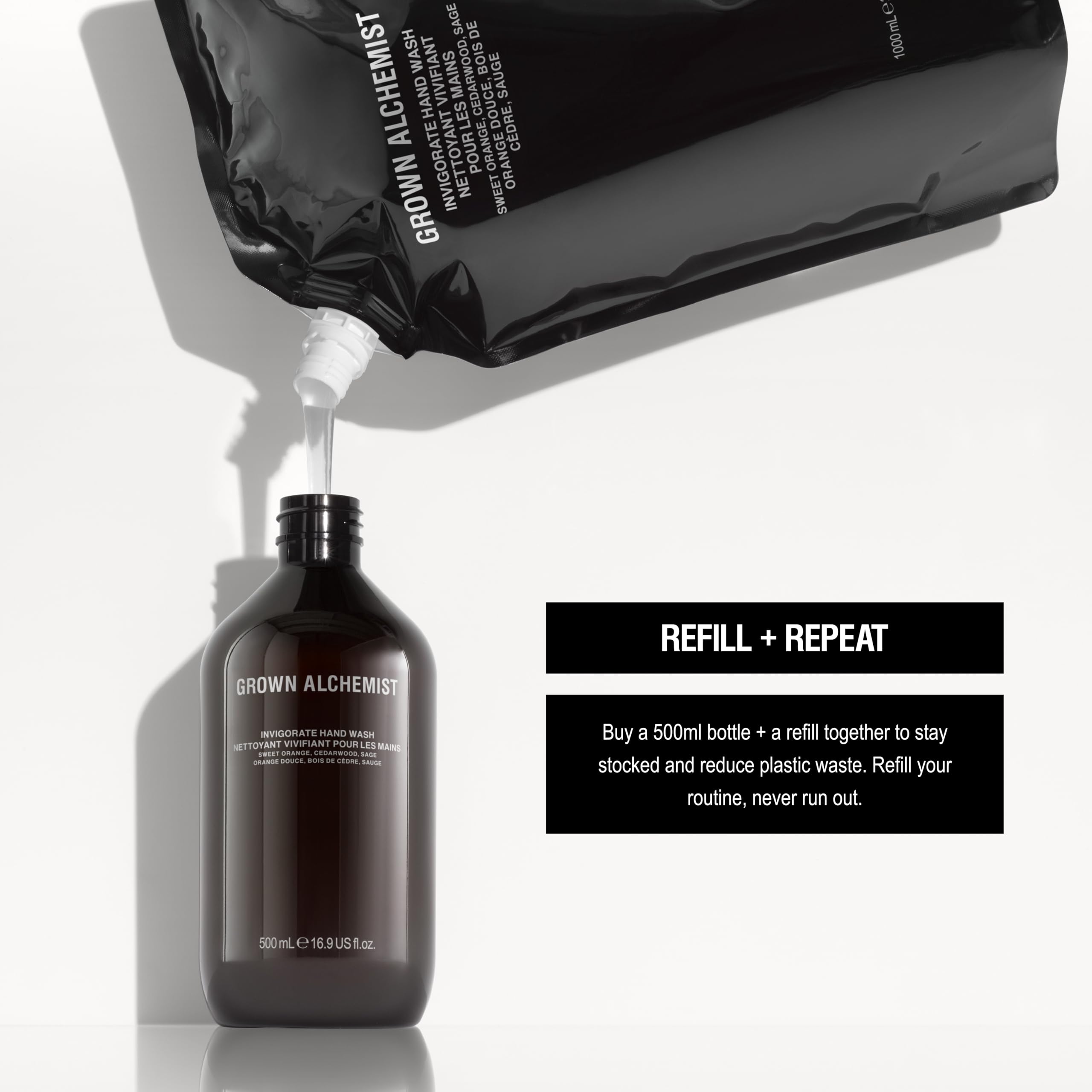 Grown Alchemist Invigorate gel texture shown for a smooth, gentle cleanse.