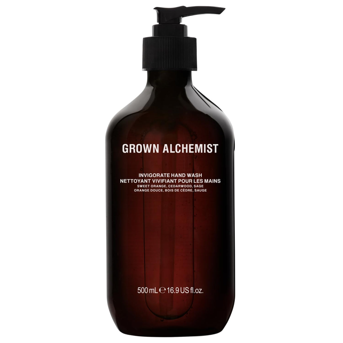 Grown Alchemist Invigorate Hand Wash bottle front with refreshing aloe-based formula