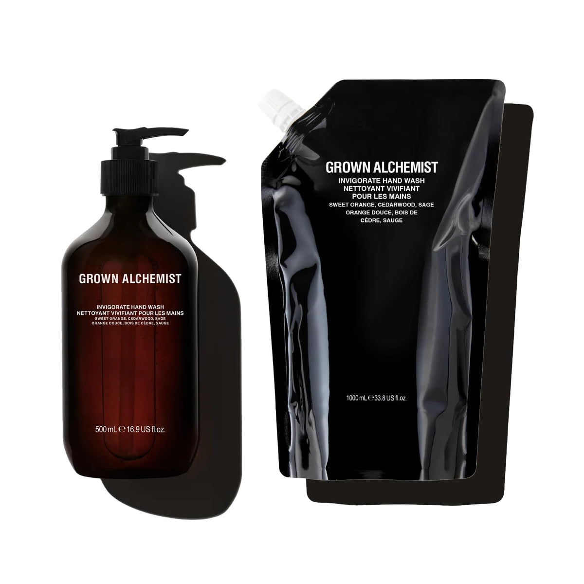 Grown Alchemist Invigorate hand wash bottle front view for a refreshing cleanse.