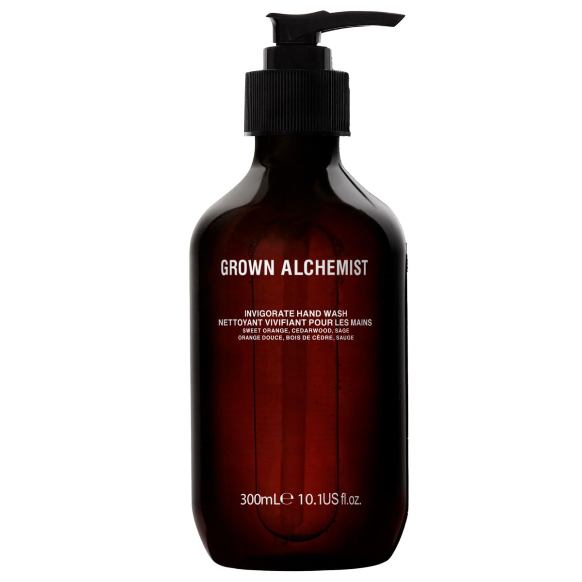 Grown Alchemist Invigorate hand wash bottle with label offering a refreshing cleanse.
