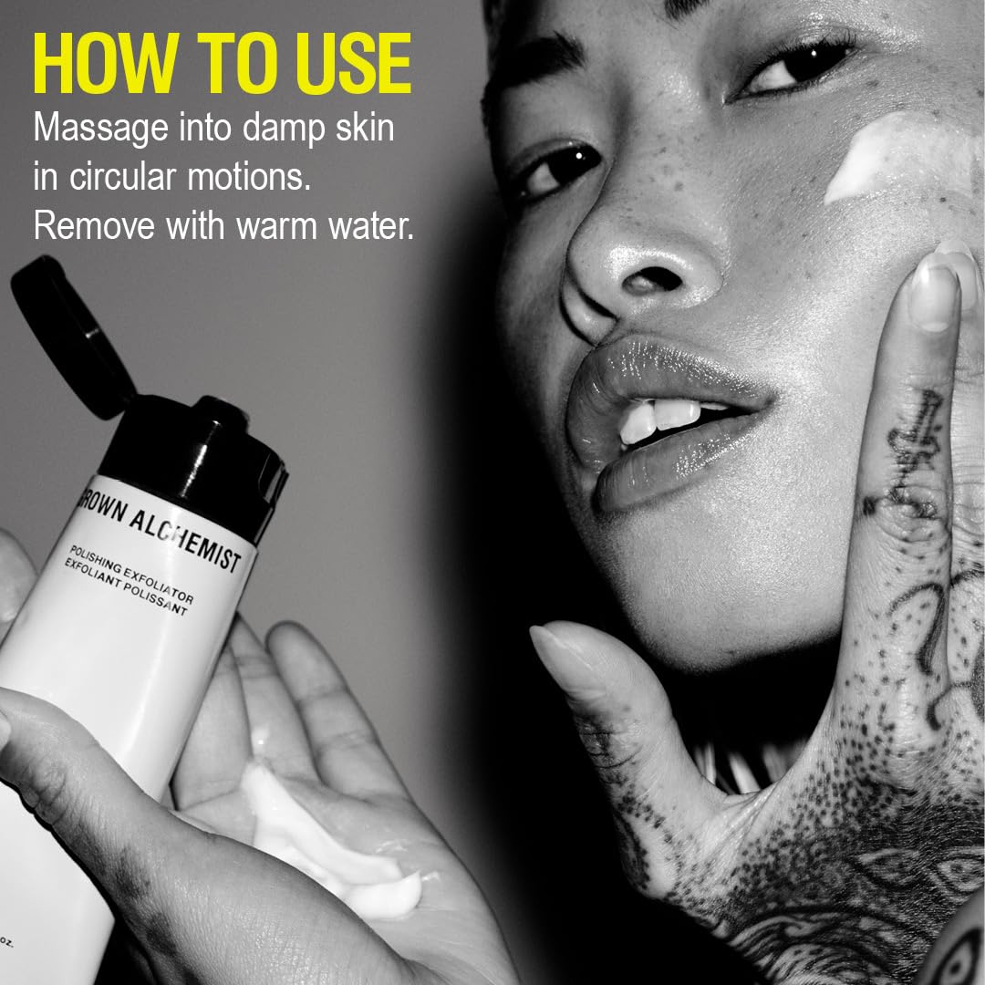 Grown Alchemist Polishing Exfoliant contains rosehip oil for a natural glow.