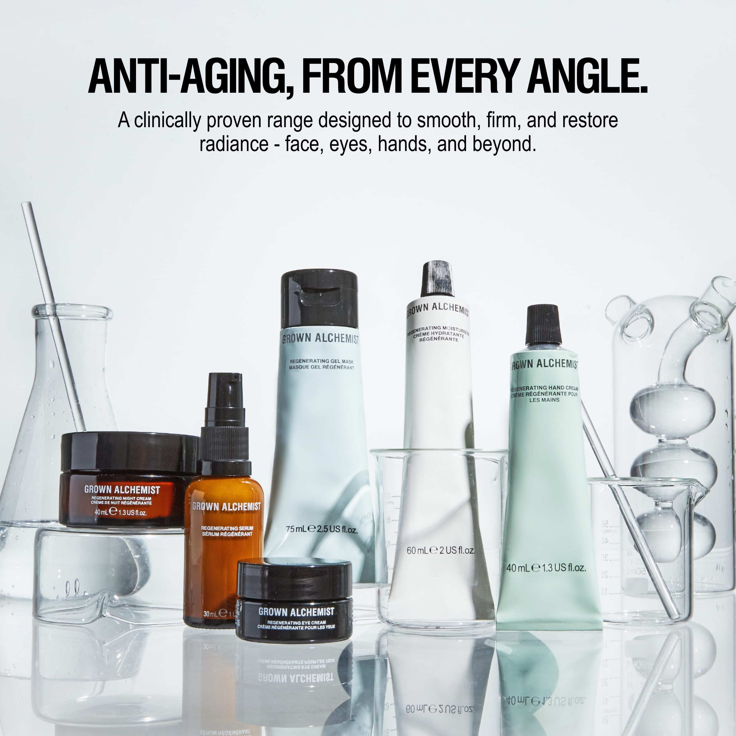 Grown Alchemist Regenerating Moisturizer bottle in hand conveys portable skincare.