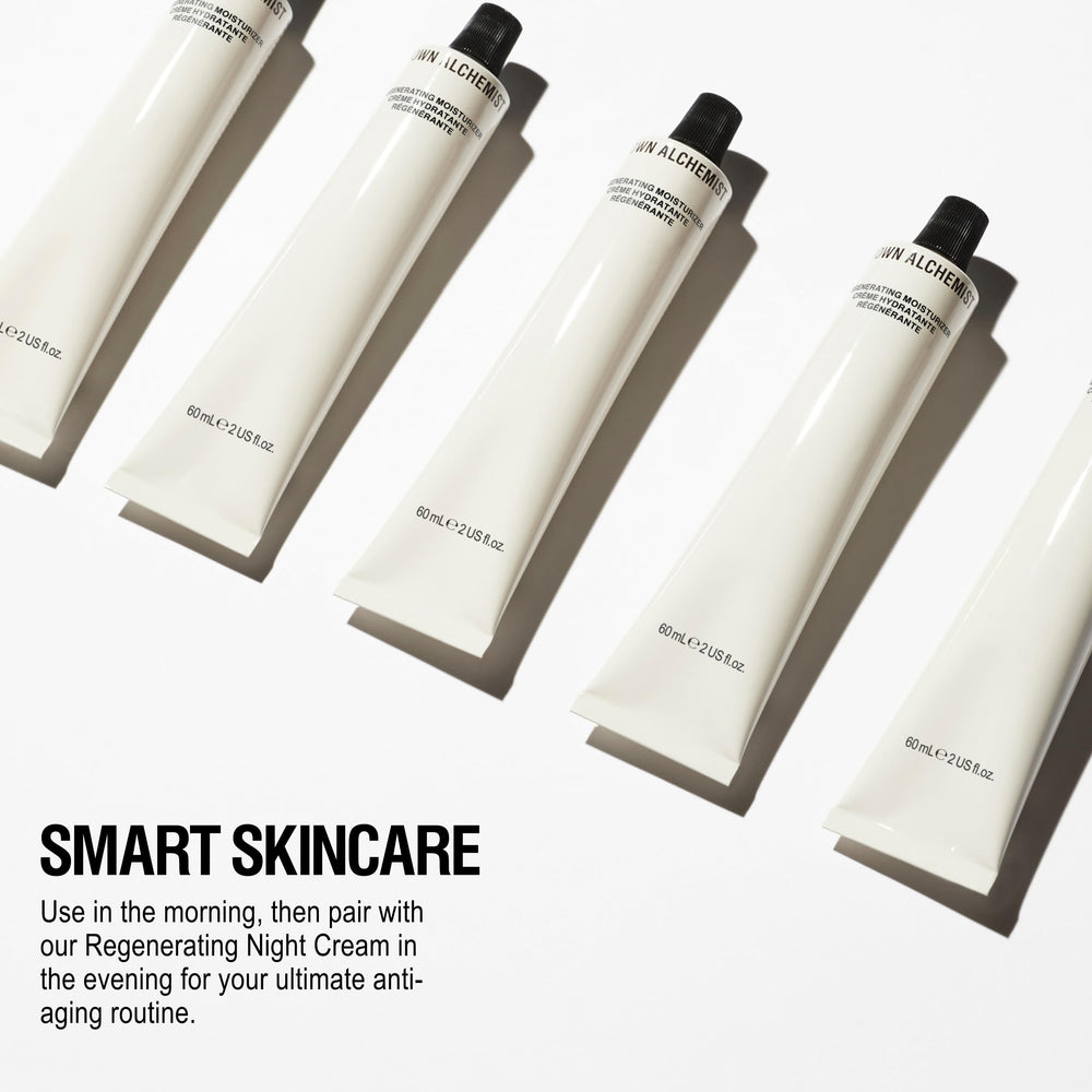 Grown Alchemist Regenerating Moisturizer pump-action bottle demonstrates convenient dispensing.