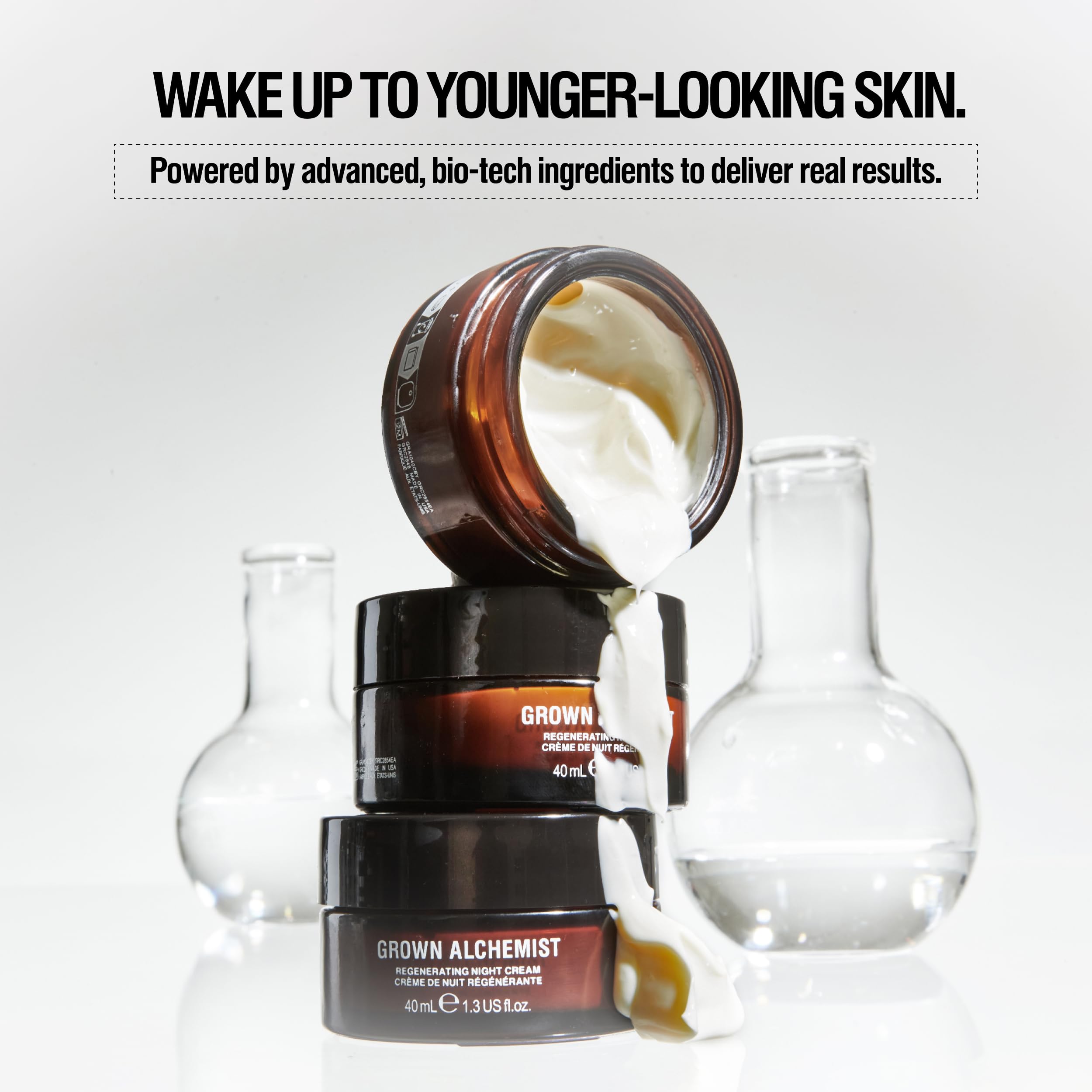 Grown Alchemist Regenerating Night Cream hyaluronic acid drop illustration.