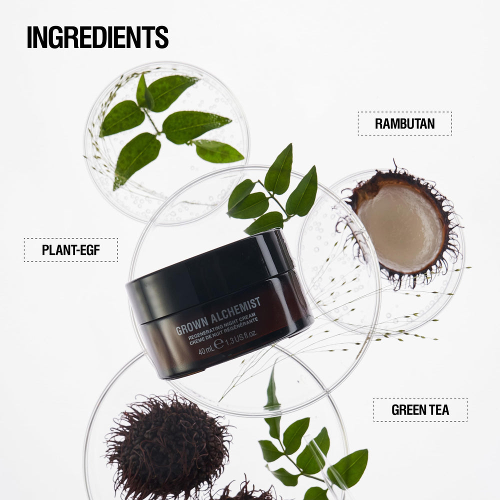 Grown Alchemist Regenerating Night Cream rambutan ingredient highlight.