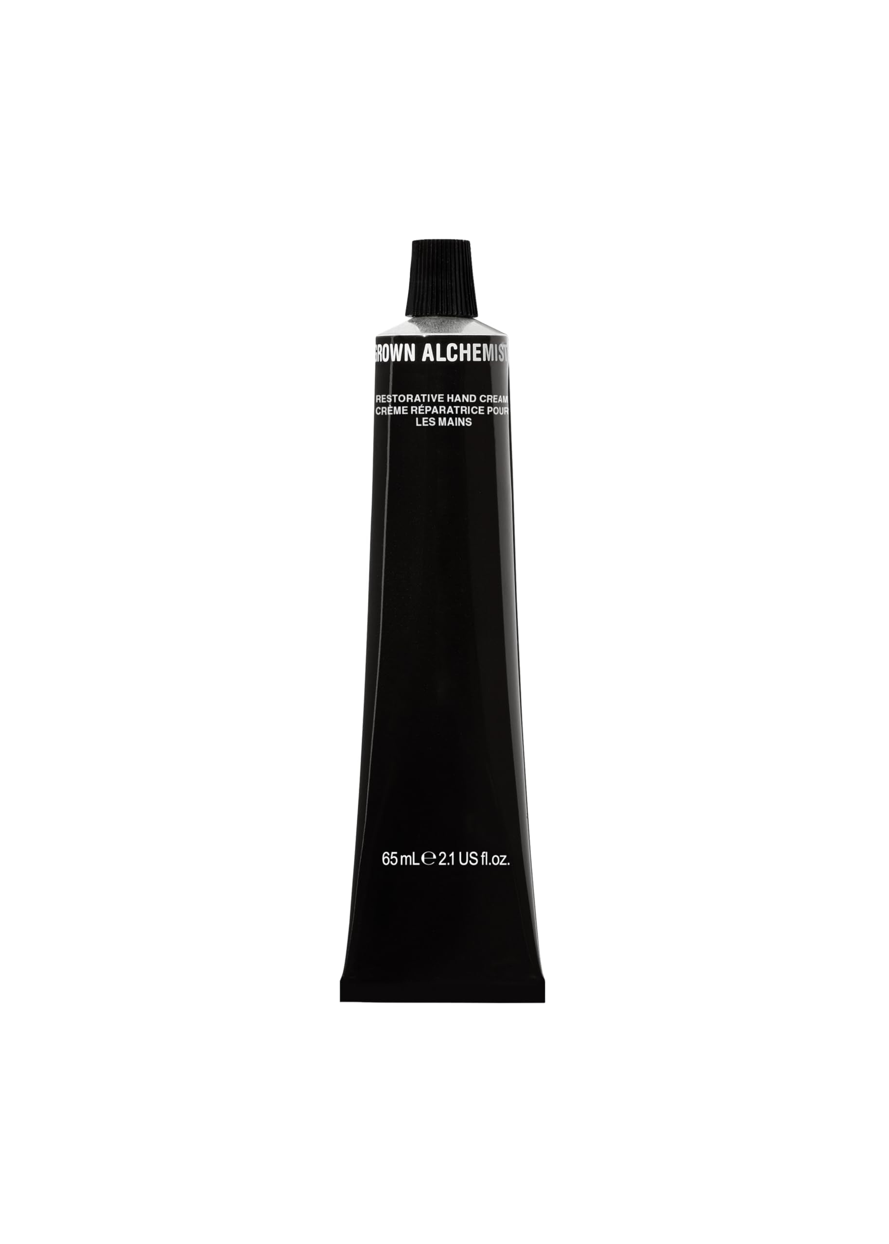 Grown Alchemist Restorative Hand Cream bottle with vanilla-orange-peel aroma for daily hydration