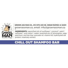 Grown Ass Man Co. Chill Out bar with eco packaging, sustainable grooming choice.