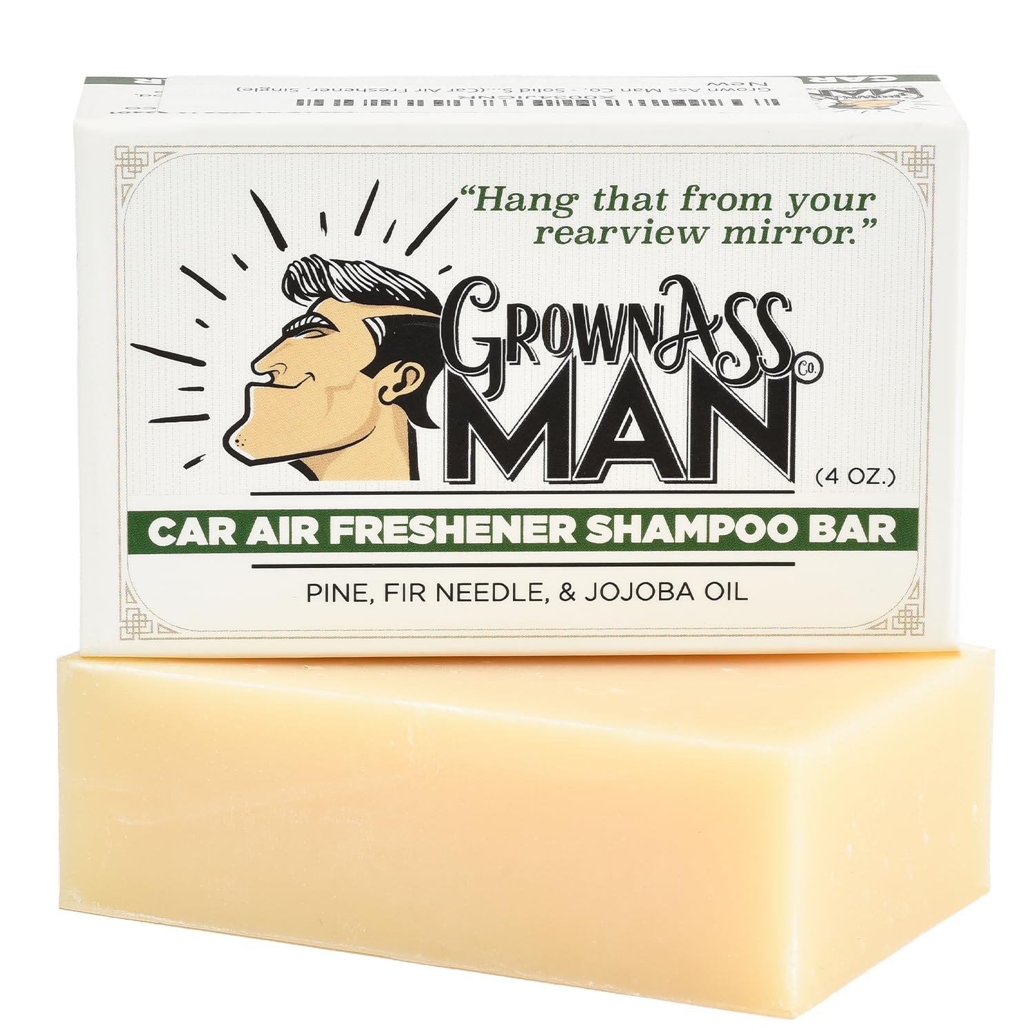 Grown Ass Man Co pine car air freshener delivers forest scent for your vehicle.