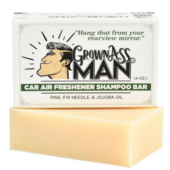 Grown Ass Man Co pine car air freshener delivers forest scent for your vehicle.