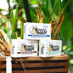 Grown Ass Man Co. bar used as full body wash for a refreshing cleanse.