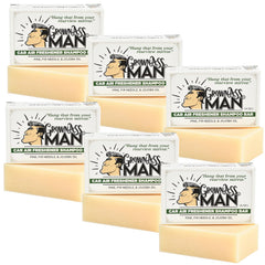 Grown Ass Man Co solid shampoo bar cleanses hair, beard, and body with rich lather.