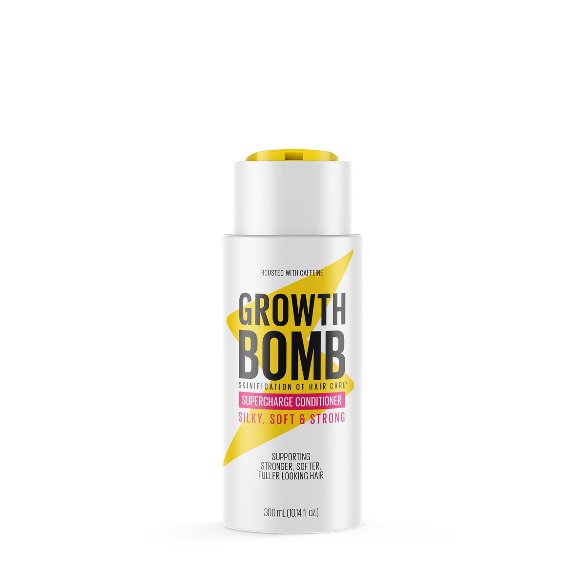 Growth Bomb Supercharge Conditioner bottle ready for deep hydration