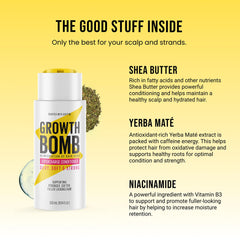 Growth Bomb Supercharge Conditioner hand application shows smoothing formula