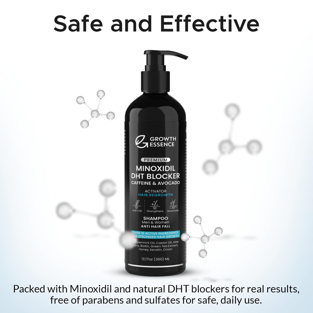 Growth Essence Twopack with saw palmetto highlighting natural DHT blocker