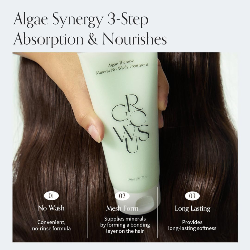 GROWUS Algae Therapy lightweight, non-sticky finish leaves hair smooth