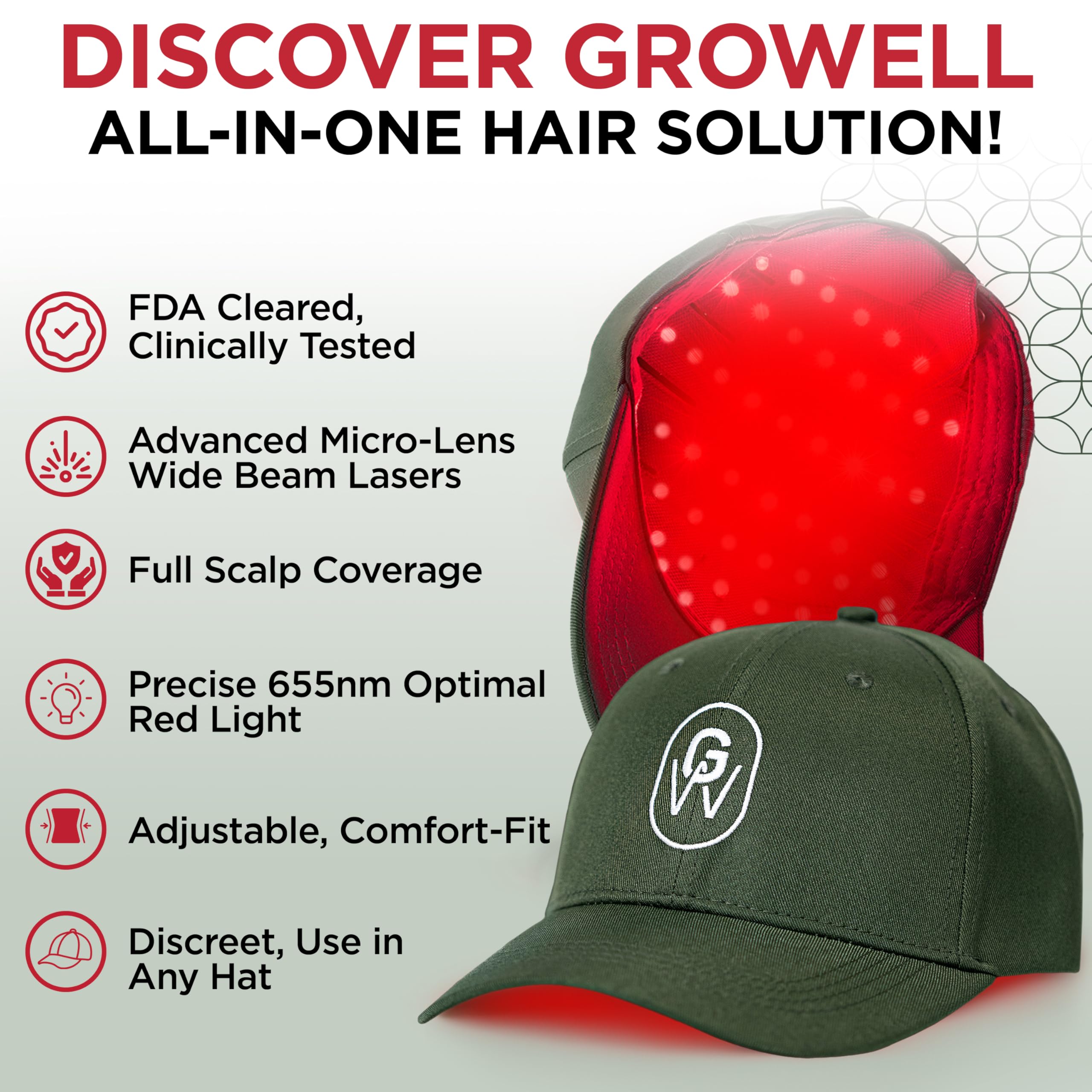 GroWell user wearing cap during morning routine at home