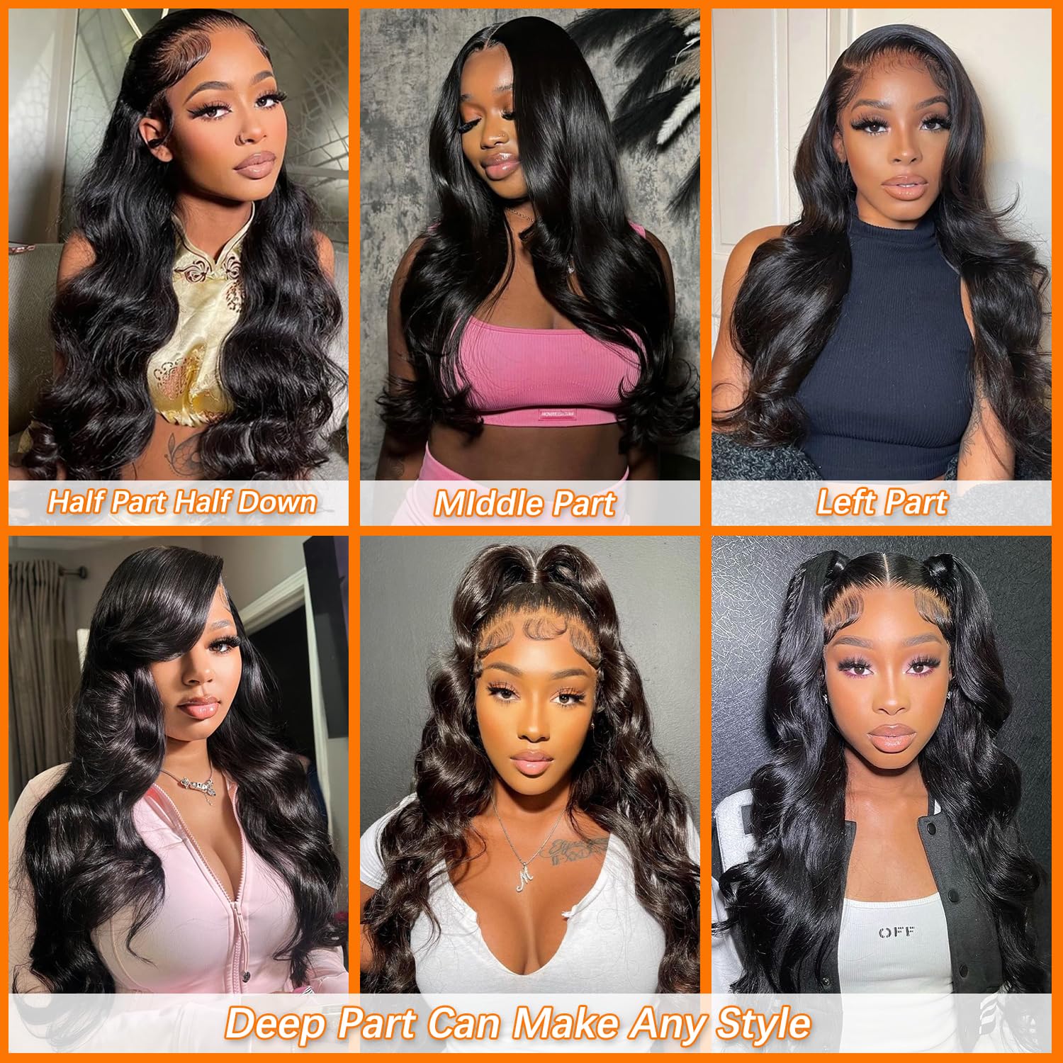 Groyfd 13x6 lace front supports versatile parting and styling options