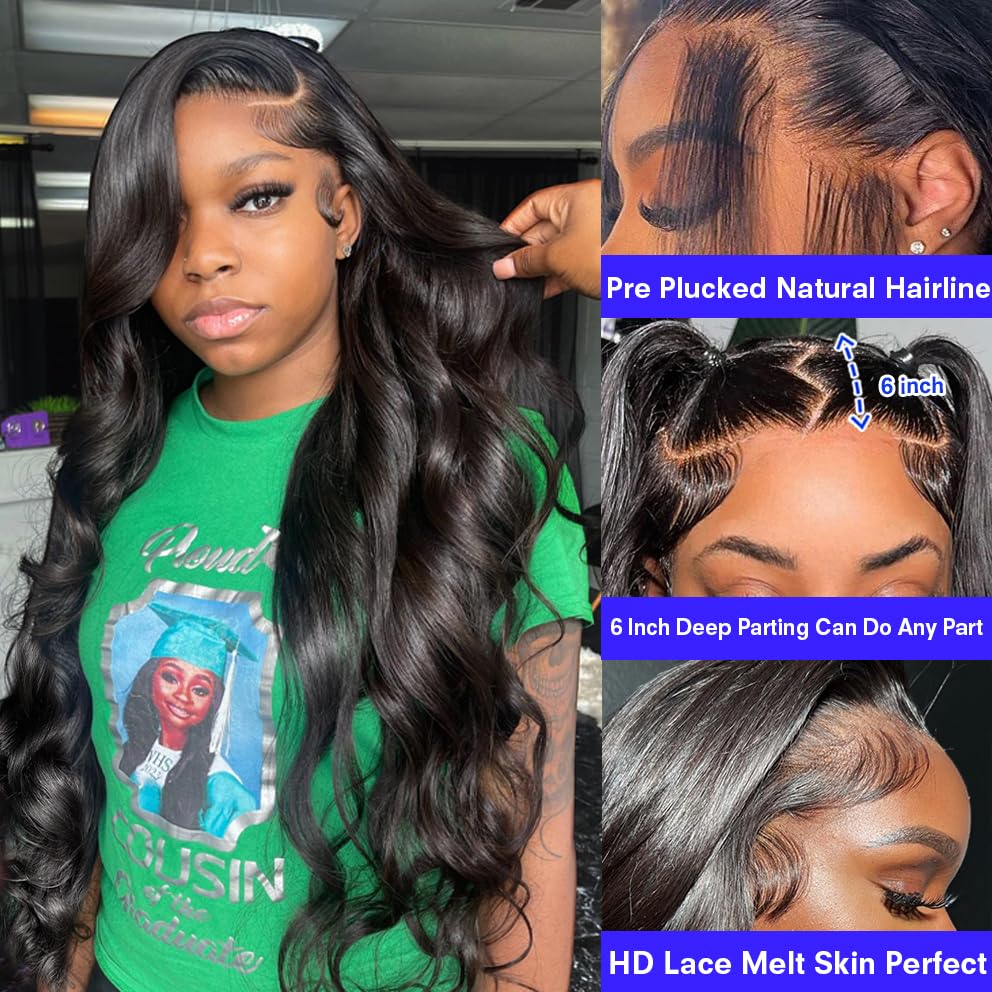 GRQGRQ 13x6 lace front creates a natural hairline with baby hairs.