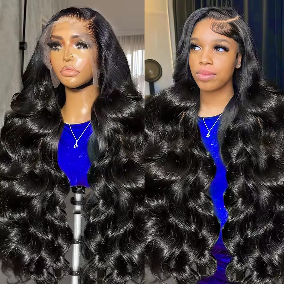 GRQGRQ 30 inch lace front wig with body wave for natural daily wear.
